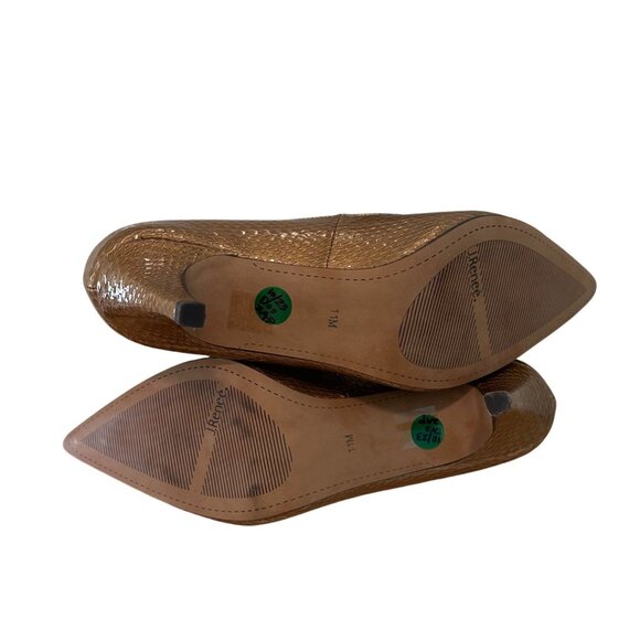 J Reneé Size 11 Womens Abigail Gold Snake Print Pointed Toe Heels - Picture 10 of 13